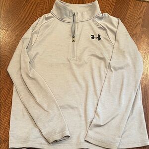 Under Armour Light Gray Half-Zip Pullover Top